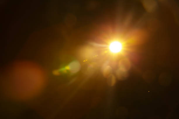 istock Abstract Natural Sun flare on the black 1222002945