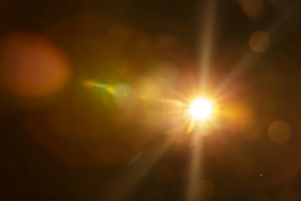 istock Abstract Natural Sun flare on the black 1222002953