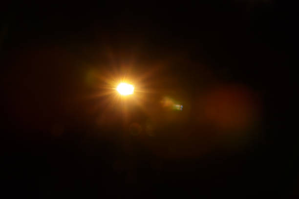 istock Abstract Natural Sun flare on the black 1222003004