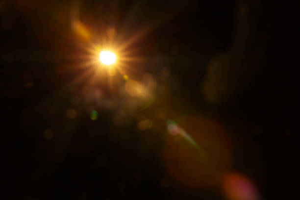 istock Abstract Natural Sun flare on the black 1222003057