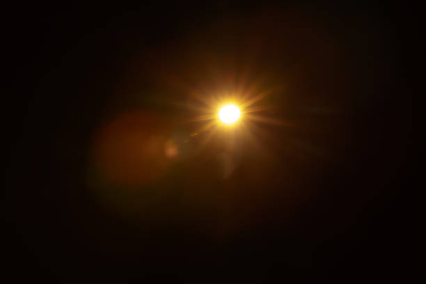 istock Abstract Natural Sun flare on the black 1222003064