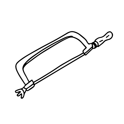 Coping Saw Doodle Stock Illustration - Download Image Now - Building