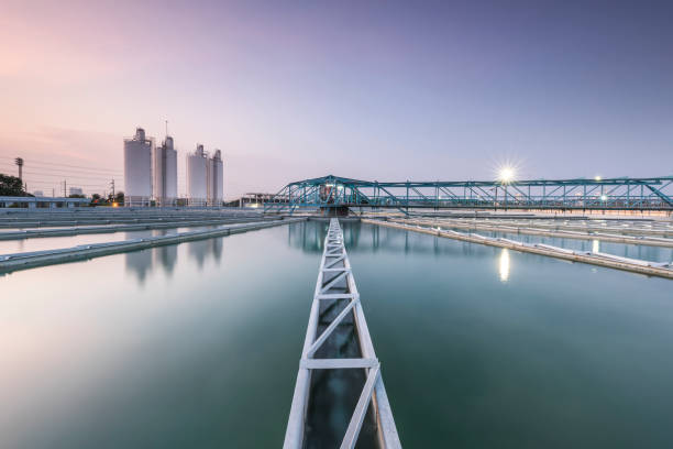istock sewage treatment plant with sunrise 1222016757
