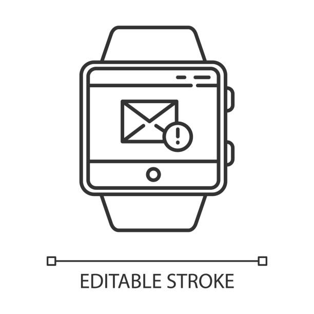Reloj Inteligente Recibir Mensajes De Correo Electrónico De Dibujo Libres de - iStock