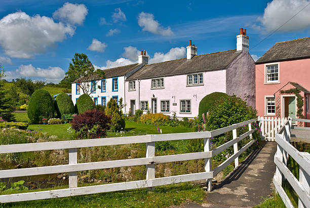 istock Row of coloured village cottages 122201821