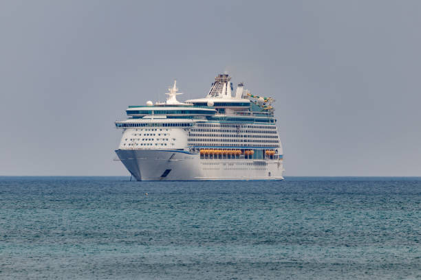 Cruise ship not allowed to dock due to virus stock photo
