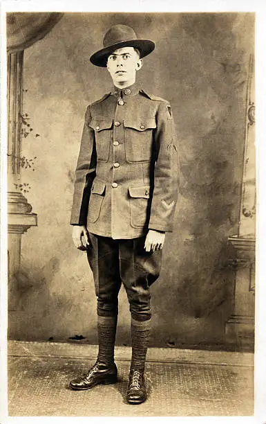 Early 1900 photograph of soldier from World War One.