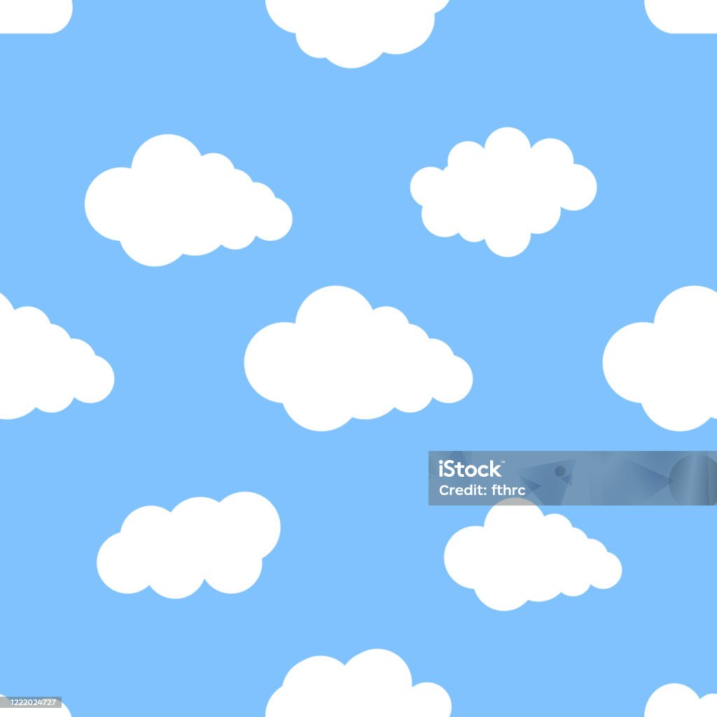 Đám Mây Hoa Văn Liền Mạch Những Đám Mây Trắng Trên Nền Xanh Vẽ ...