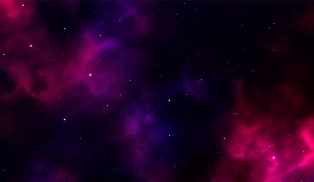 istock Space background Fantastic outer view with realistic bright stars and cluster of gas clouds. Universe with nebulae, galaxies and star clusters. Infinite cosmic open spaces. Vector illustration 1222026688