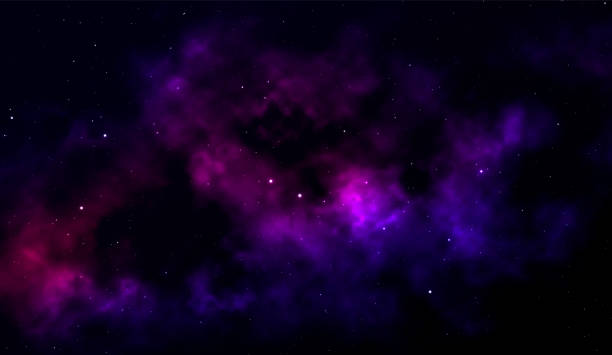 istock Space background Fantastic outer view with realistic bright stars and cluster of gas clouds. Universe with nebulae, galaxies and star clusters. Infinite cosmic open spaces. Vector illustration 1222026791