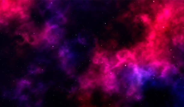 istock Space background Fantastic outer view with realistic bright stars and cluster of gas clouds. Universe with nebulae, galaxies and star clusters. Infinite cosmic open spaces. Vector illustration 1222027065