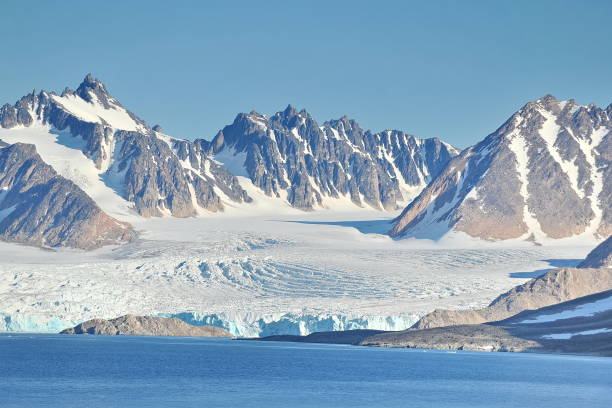 istock Peaks of snow-capped mountains on Svalbard. 1222027531