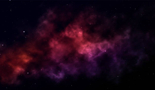 istock Space background Fantastic outer view with realistic bright stars and cluster of gas clouds. Universe with nebulae, galaxies and star clusters. Infinite cosmic open spaces. Vector illustration 1222029274