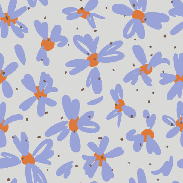 sommer blumen nahtlose muster aus kleinen wiesenblumen. gänseblümchen hintergrund. ditsy ornament. - seamless pattern leaf cute stock-grafiken, -clipart, -cartoons und -symbole