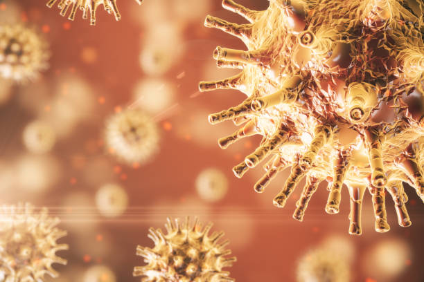 istock Microscopic view of virus cells 2019-nCov. 1222029422