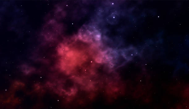 istock Space background Fantastic outer view with realistic bright stars and cluster of gas clouds. Universe with nebulae, galaxies and star clusters. Infinite cosmic open spaces. Vector illustration 1222029772