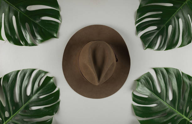 istock Jungle hiking concept with adventurers hat 1222031622