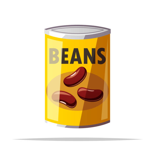 Canned beans vector isolated illustration Vector element bean stock illustrations