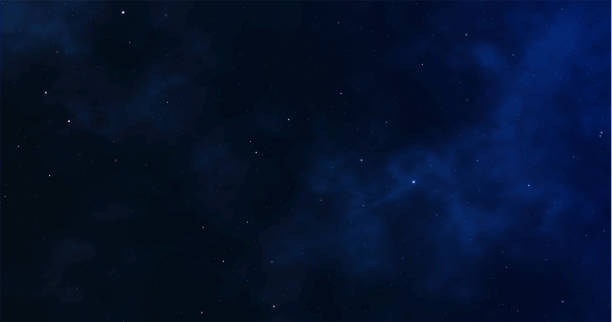 ilustraciones, imágenes clip art, dibujos animados e iconos de stock de fondo espacial. cielo nocturno estrellado. universo infinito y estrellada ligera. ilustración vectorial - cielo