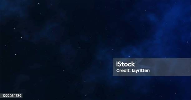 Космический Фон Звездное Ночное Небо Бесконечная Вселенная И Свет Звездный Векторная Иллюстрация — стоковая векторная графика и другие изображения на тему Небо