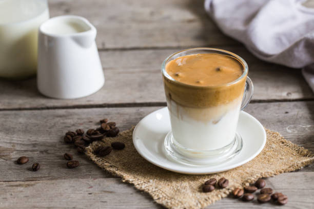 istock Coffee trend - dalgona coffee, whipped instant coffee. cream coffee, iced coffee 1222036911