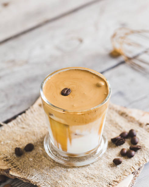 istock Coffee trend - dalgona coffee, whipped instant coffee. cream coffee, iced coffee 1222037171