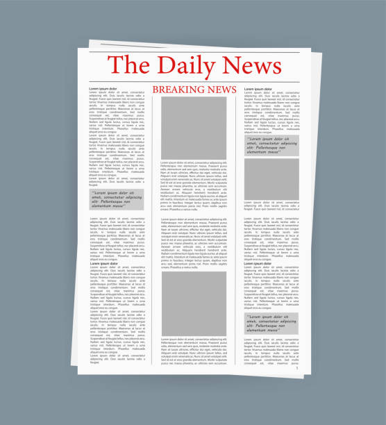 istock Newspaper, great design for any purposes. Vector editorial print layout. Newspaper template. Daily press empty paper journal vector mockup. 1222046950