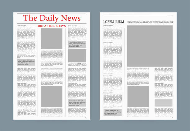 istock Newspaper, great design for any purposes. Vector editorial print layout. Newspaper template. Daily press empty paper journal vector mockup. 1222046959
