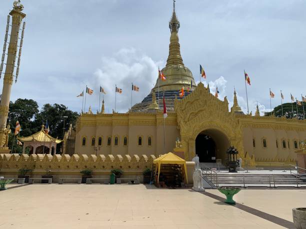 Taman Alam Lumbini - the beautiful replica from Myanmar Buddhist Temple Lumbini Nature Park in Berastagi, Sumatra, Indonesia lumbini nepal photos stock pictures, royalty-free photos & images