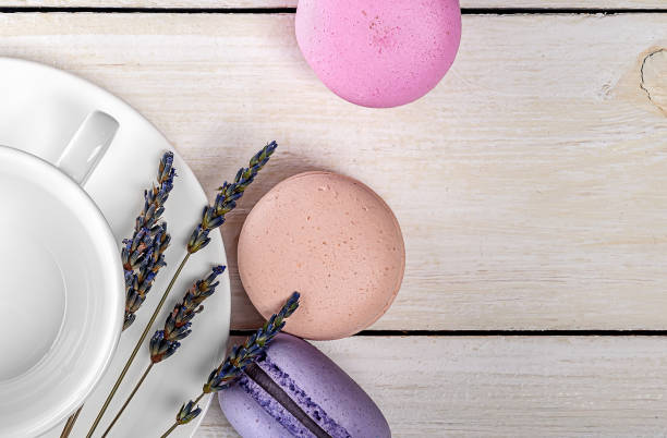 istock Macaroons near cup and lavender closeup 1222049865