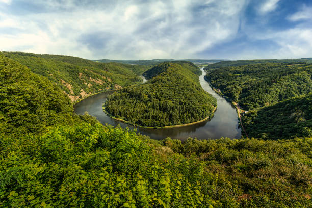 istock Saarschleife (river Saar loop) in Mettlach, Germany 1222051502