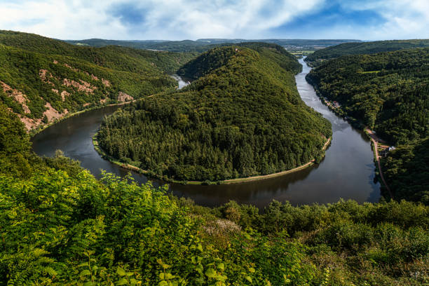 istock Saarschleife (river Saar loop) in Mettlach, Germany 1222051617