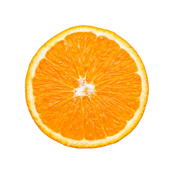 Slice of orange isolated on white
