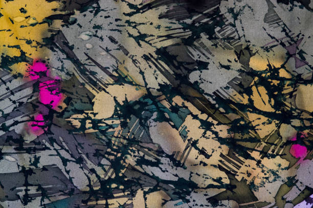 istock Abstraction, hot batik, background texture, handmade on silk 1222052833