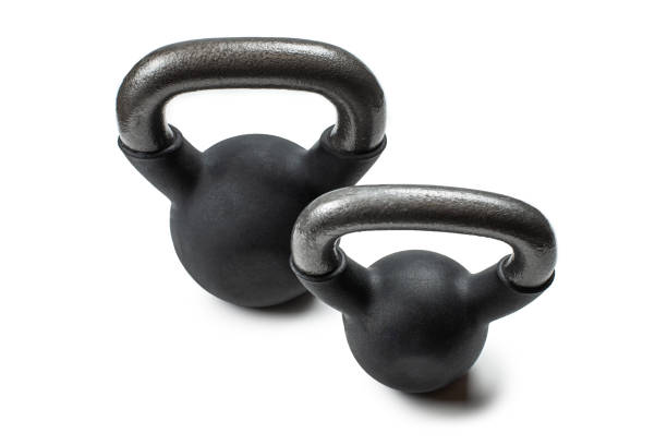 istock Black weight isolated on white. 4 kg weight. 1222056373