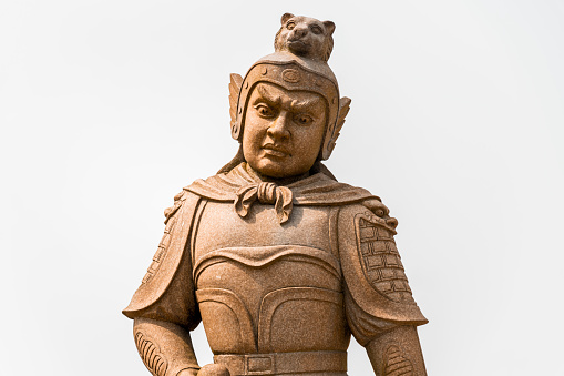 Religious figurines in Lao Buddhist Temple of North Philadelphia, USA March 30, 2024