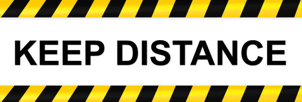 istock Black and yellow warning tapes with the inscription 