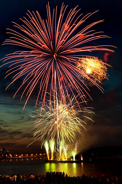 istock Brightly colorful fireworks  in the night sky 122206130