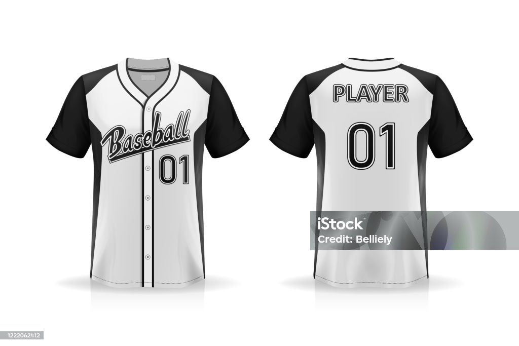 Specification Baseball Jersey T Shirt Mockup Isolated On White