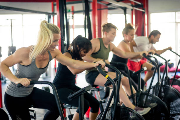 istock Athletes training in a gym gym 1222063429