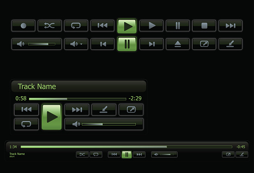 Green and black computer media player