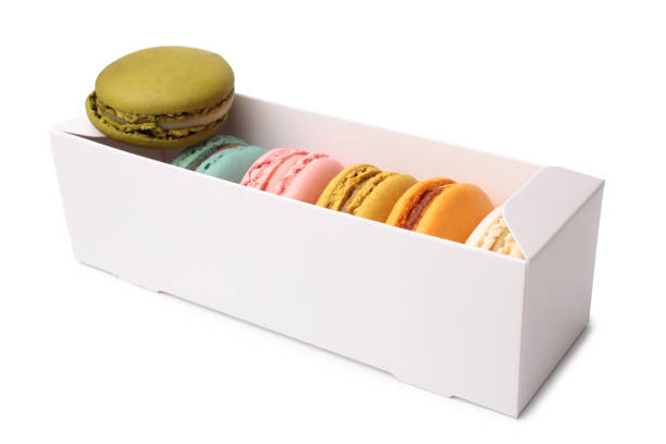 istock Colorful french macaroons in gift box 1222064596