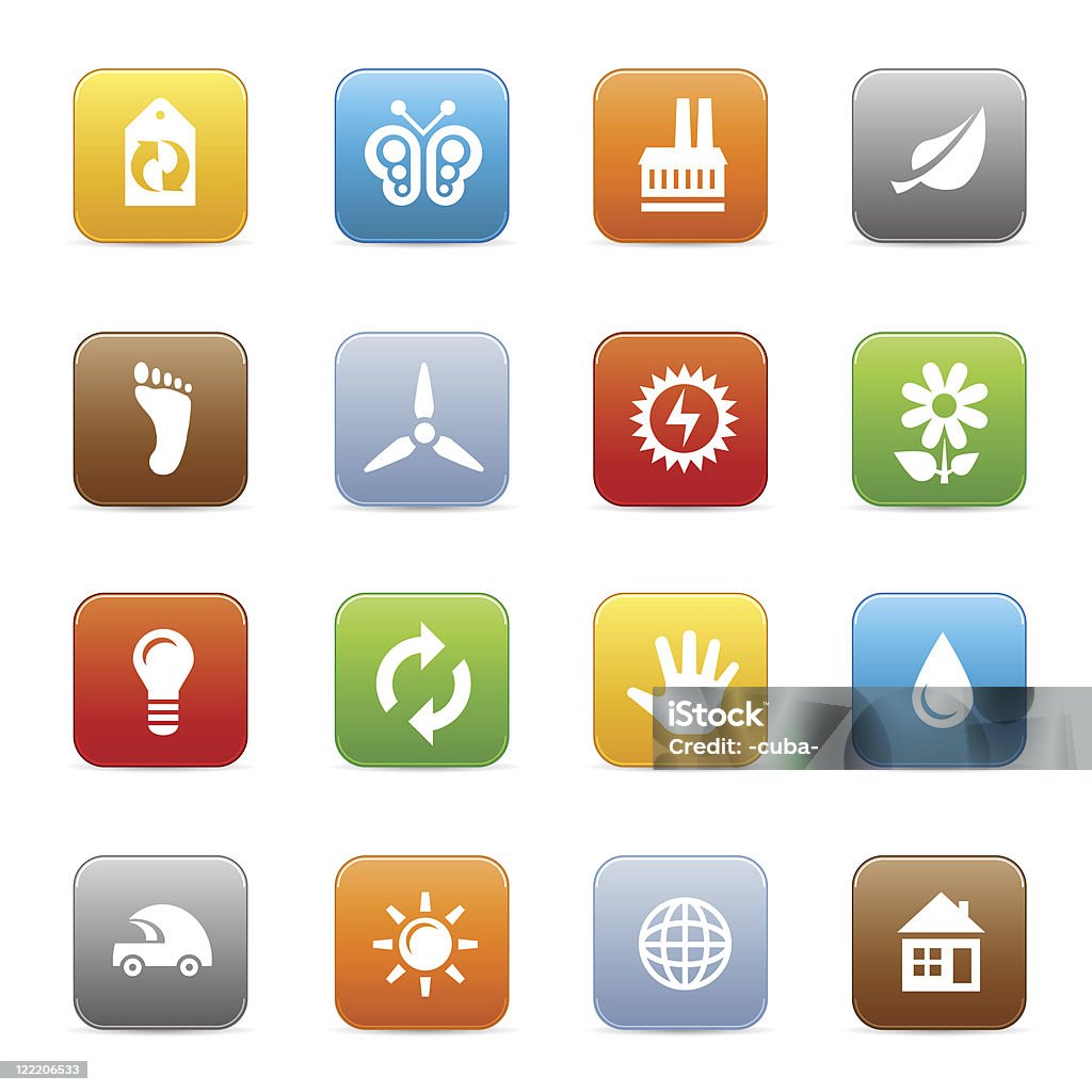 Ecological icons | Multicolored series  Arrow Symbol stock vector