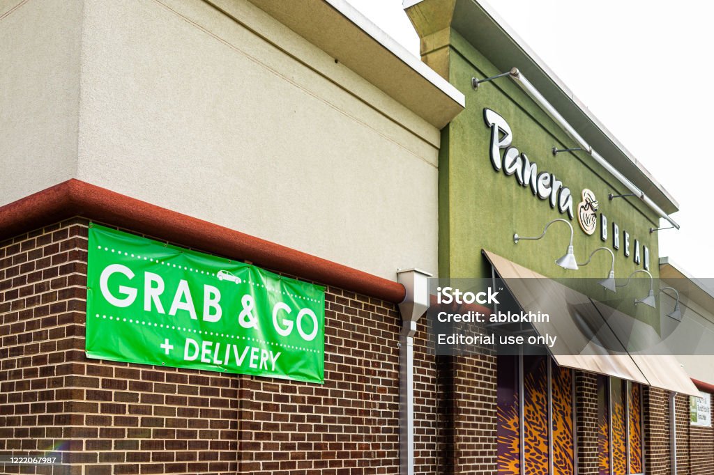 Building Exterior Sign For Grab And Go Panera Restaurant For Takeout  Curbside During Coronavirus Covid19 Epidemic Pandemic Stock Photo -  Download Image Now - iStock