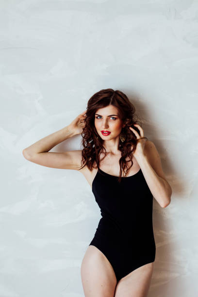 istock girl in lingerie posing in the Studio 1222067992