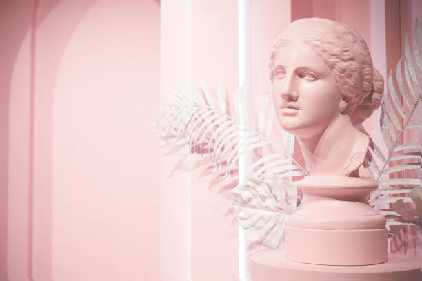 istock Decoration white monstera leaf on pink white. 1222069101