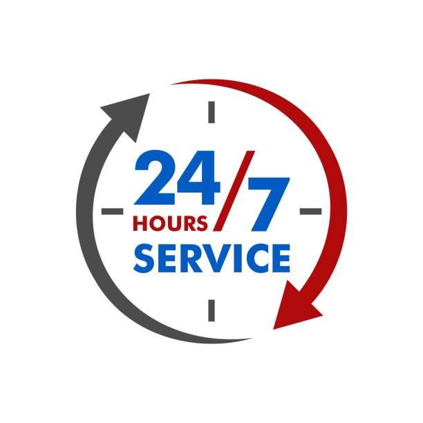 24/7 Service Signage Template Illustration Design. Vector EPS 10. 24/7 Service Signage Template Illustration Design. Vector EPS 10. 24 hrs stock illustrations