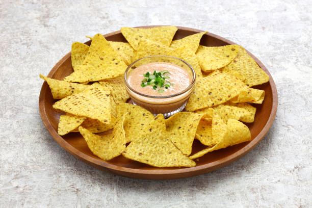 istock tortilla chips with karashi mentaiko(spicy pollack roe) dip 1222070890