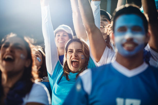 istock Argentinian soccer fans cheering in stadium 1222072274