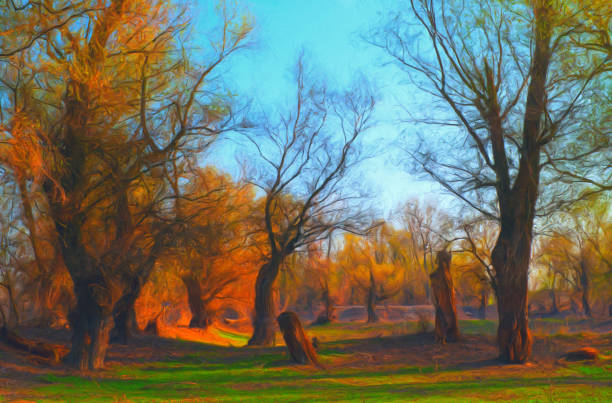 istock Oil landscape painting 1222073926